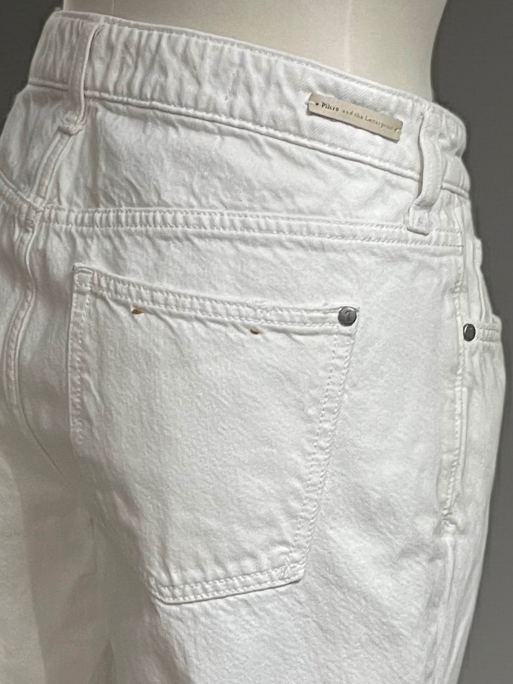 Pilcro and the Letterpress Anthropologie Hyphen White Fringe-Hem Jeans Sz 30 - Picture 7 of 14